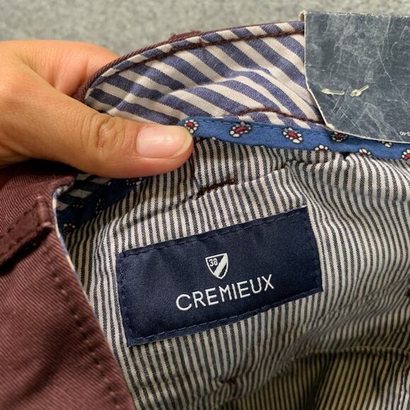 Cremieux Pants Mens 32 Raisin Red Cotton Madison Flat Front Chino Casual - Picture 7 of 11